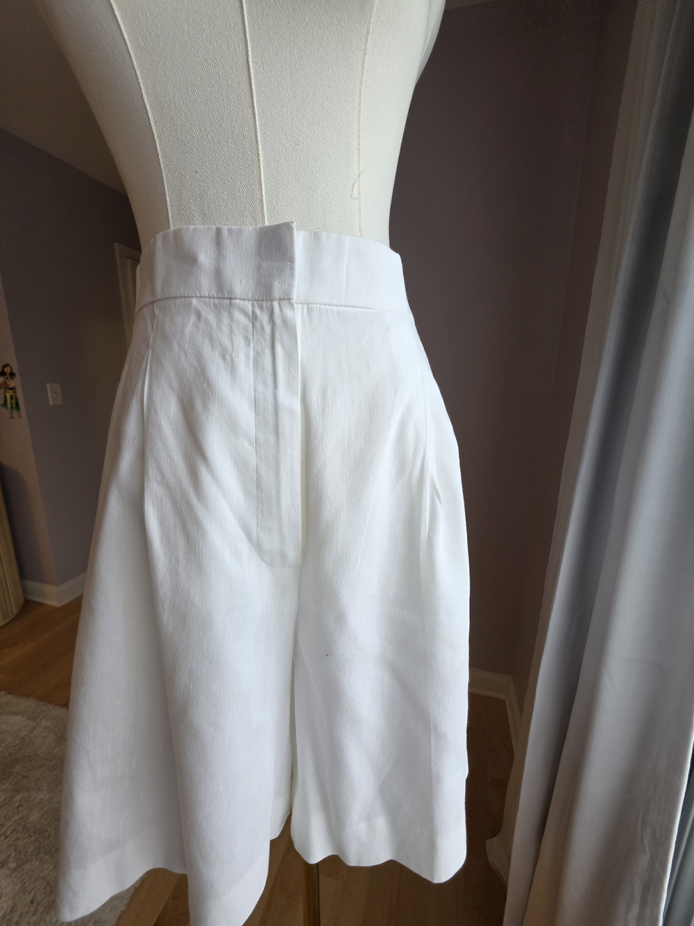 Theory White High-Waist Wide-Leg Pants